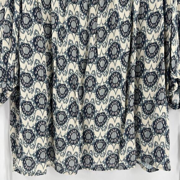 Melissa Nepton Blouse Boho Flowy Geometric Print 3/4 Sleeves Women’s Size Medium - Picture 7 of 8